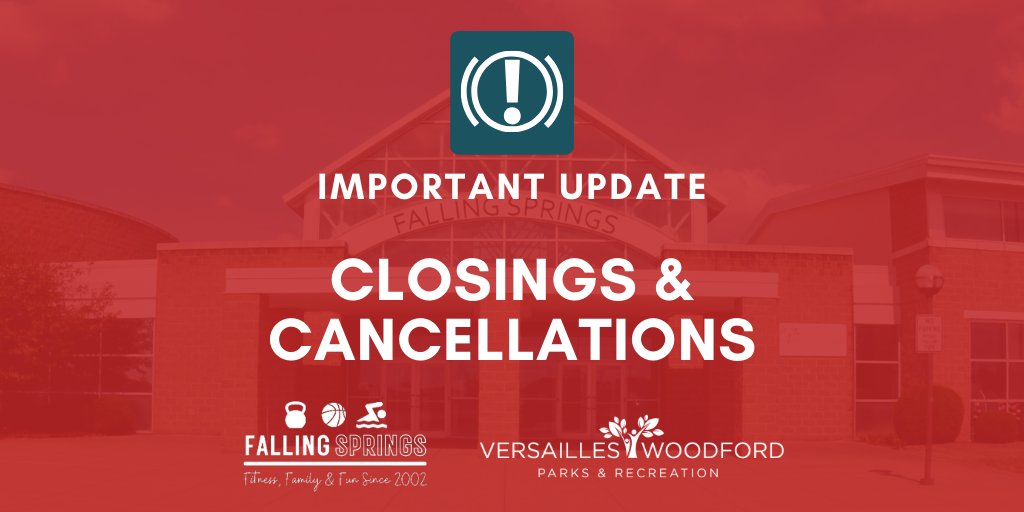 VWCParksRec's tweet image. Falling Springs is a Woodford Co. designated voting location:

Mon, 5/16 - Courts 1 &amp;amp; 2 closed for election setup, Ct 3 closes at 5 PM for Parks &amp;amp; Rec programming.

Tu, 5/17 - Courts, track &amp;amp; multi-purpose room closed all day.

Wed, 5/18 - Courts &amp;amp; track reopen at 5:30 AM.