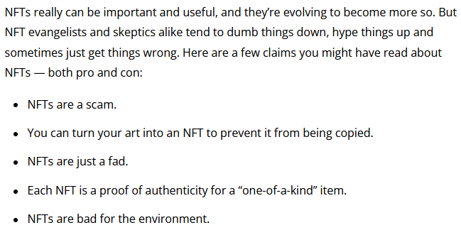 TradingStallion's tweet photo. If you really want to clarify some of the main misconceptions (see pic) about NFTs, here is an interesting article on @Cointelegraph: https://t.co/kRDlg6ZHq2

#nft #crypto #market #research #trading #investing #portfolio https://t.co/pONVyP9xWH