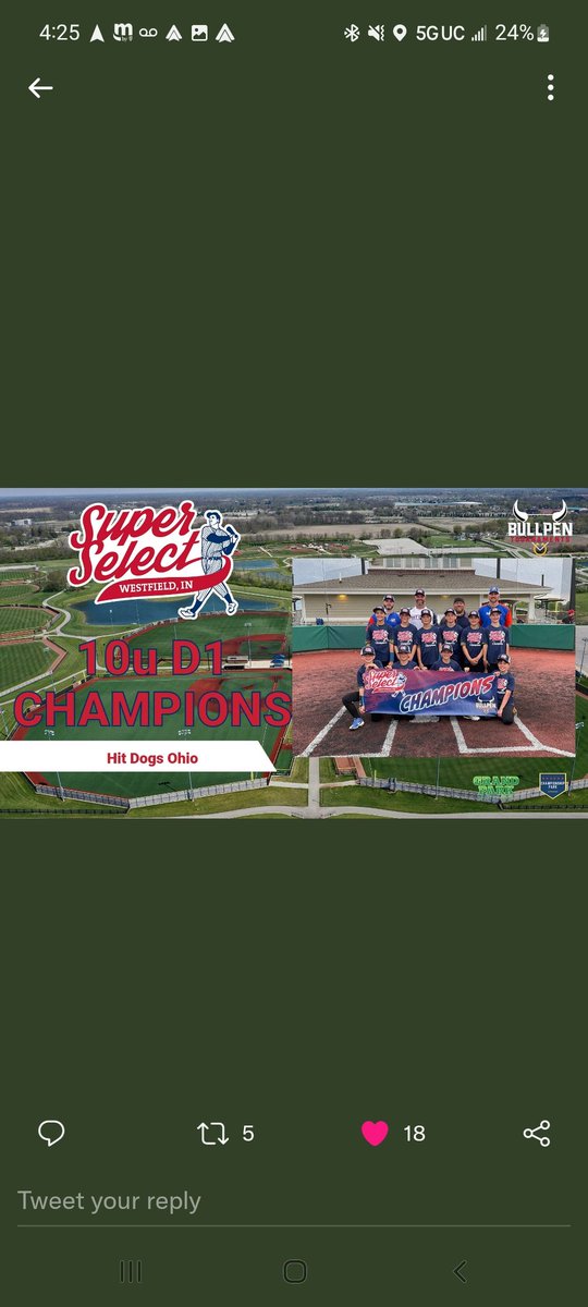 baseballcrazy00's tweet photo. Another great weekend for our Hit Dog organization. 9u Stout, 10u Ohio, 12u Hammond, 13u Leonard all win the Championship at the Super Select Invite Tournament. 14u Digz win PG in Mississippi. Phenomenal job players/coaches. @MCHitDogs @HitDogsAcademy @OhioHitDogs #HitDogsOnTop https://t.co/qyKkbNoHph