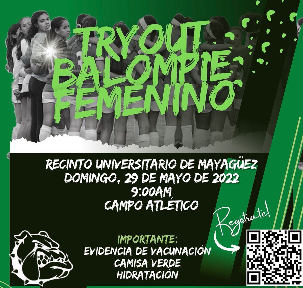 𝙏𝙍𝙔𝙊𝙐𝙏 𝙅𝙐𝘼𝙉𝘼𝙎

¿Estás interesada en ser parte de nuestro equipo femenino?
Regístrate para tryout través del QR code!

Éxito a todas 💚