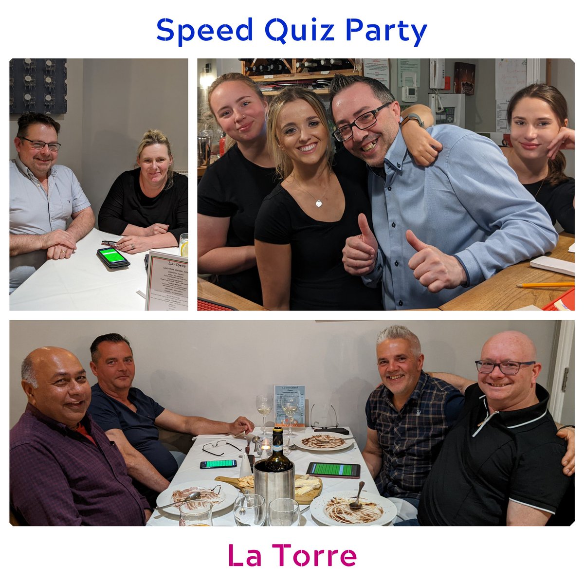 SpeedQuizParty's tweet photo. Well done to everyone who played @SpeedQuizParty at La Torre last Friday night 🥳

Thanks to all the staff and diners at La Torre.
Our next one there will be on Friday 17th June 🎉
Book now - 01530 817744

#gameshow #leicestershire
#quiz #bingo #music #games
#pubs #bars #events https://t.co/IJyeGhGojS