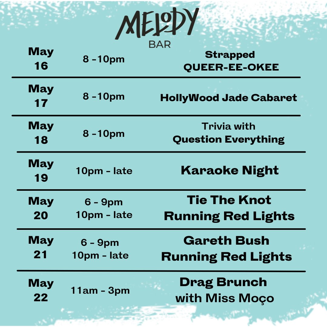 Stop by Melody Bar this week to enjoy performances by Tie The Knot, Running Red Lights, Gareth Bush and more! 🎤 
Reserve your table now to secure your spot!
 
#torontohotels #gladstonehouse #queenwest #boutiquehotel #torontoevents #torontoeventspace #melodybar #communityevents