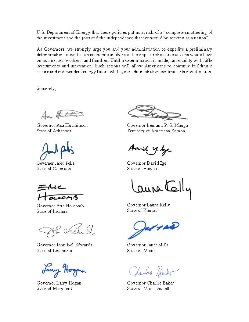 SEIA's tweet photo. NEW: As state impacts from the #SolarShutdown worsen, a bipartisan group of 19 governors sent a letter urging @POTUS and @CommerceGov to protect American workers and quickly end the case. 

LETTER: https://t.co/PsYjcdFnty https://t.co/HeqTx0g2wq