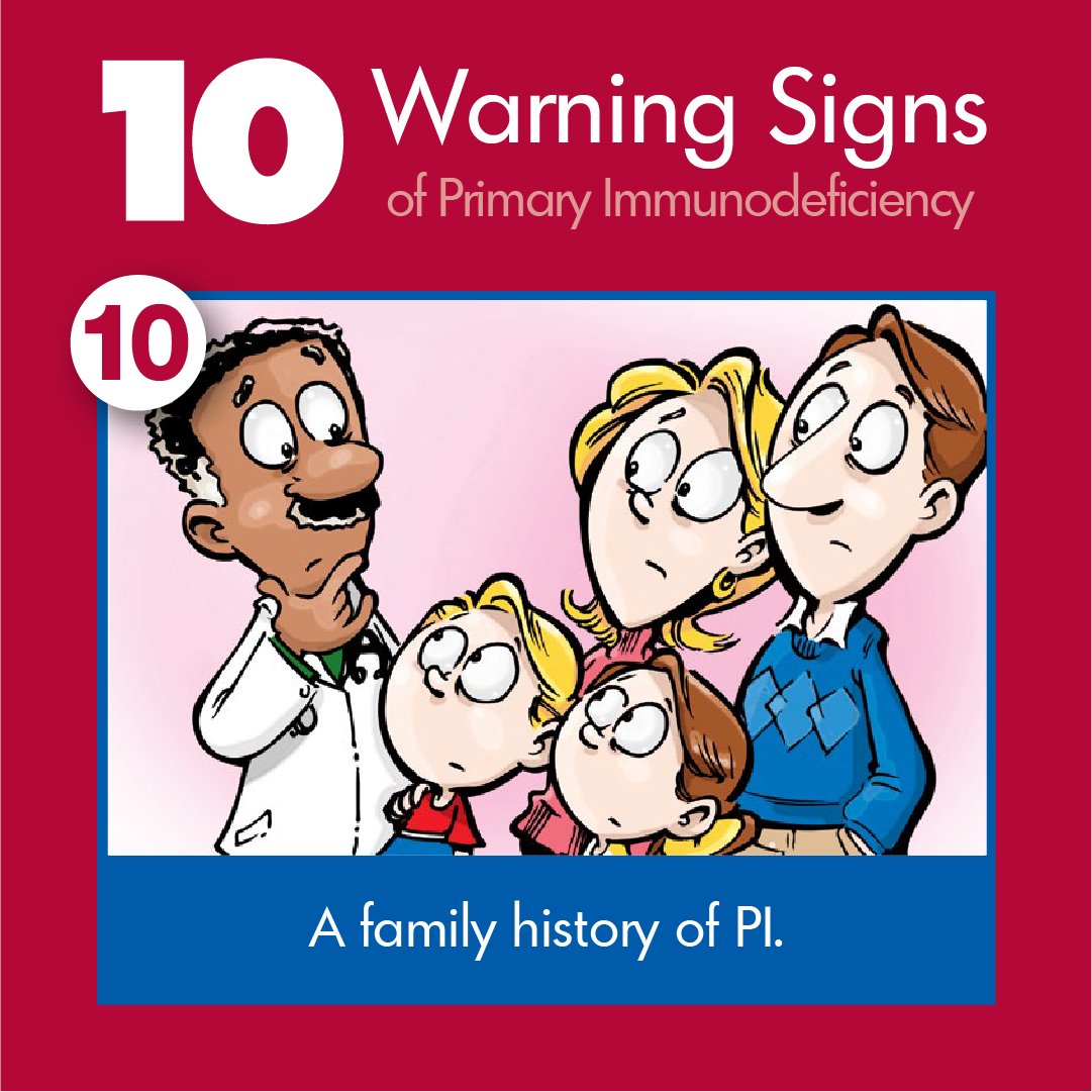 Info4PI's tweet photo. Kids get sick 🤒 But how often is too often? Primary Immunodeficiency (PI) causes frequent #infections that can be hard to cure. 1:500 people are affected by PI. If your child exhibits 2+ of the #10WarningSigns 🚨, speak to a physician. See the signs at  https://t.co/eRGIvr4Bdh https://t.co/V2na8fV8AH