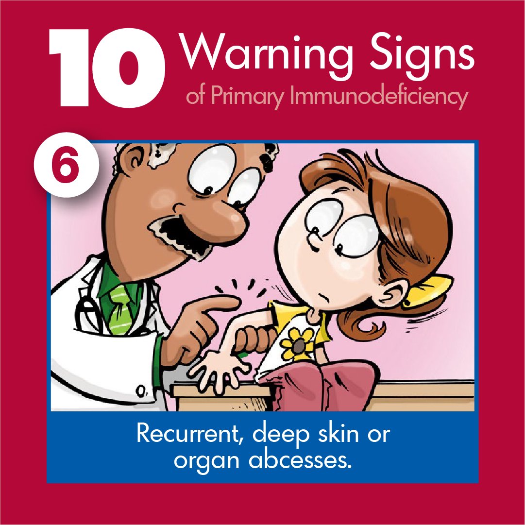 Info4PI's tweet photo. Kids get sick 🤒 But how often is too often? Primary Immunodeficiency (PI) causes frequent #infections that can be hard to cure. 1:500 people are affected by PI. If your child exhibits 2+ of the #10WarningSigns 🚨, speak to a physician. See the signs at https://t.co/eRGIvr4Bdh https://t.co/BlLeNrvg1g