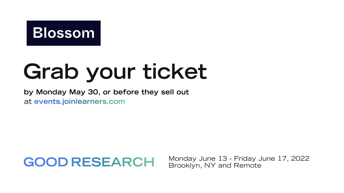 JoinLearners's tweet photo. Announcing our first Good Research sponsor, @TryBlossom 👋👋👋

Want a tool to bring together your research from all places, including Miro, Coda and Figma? 

Your search is over - @TryBlossom 🙌🎉

Thanks for supporting our first ever, five day learning program y'all 🤗 https://t.co/9pvtYOReVk