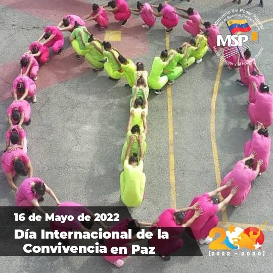 mirelct's tweet photo. #16May || En el Día Internacional de la Convivencia en Paz, resaltamos la importancia de fomentar cada día la unión, el respeto, la inclusión, el diálogo y el amor. Son la base primordial para vivir de forma unida y pacífica. #SOSEEUU @NicolasMaduro @delcyrodriguezv https://t.co/uHJRu2koYg