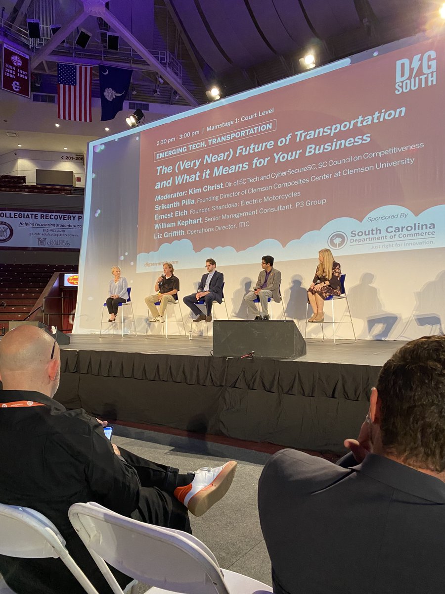 sccompetes's tweet photo. #SCTech/#CyberSecSC Director Kim Christ was featured in the Dig South panel "The (Very Near) Future of Transportation and What It Means for Your Business". Thank you again for having us, and letting us discuss our futures with such great panelists! #SCCompetes https://t.co/TaSklDoI6h
