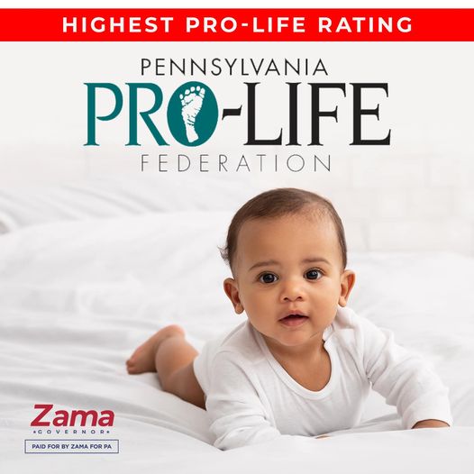 ZamaforPA's tweet photo. Proudly Pro-Life #PAGov #ProLifeGen https://t.co/iE9mcp2L2u