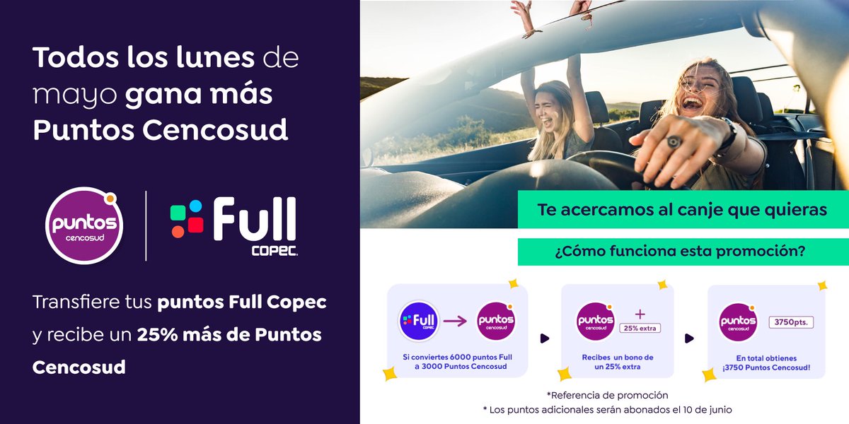 PuntosCencosud's tweet photo. 📢¡Atención!📢 Volvieron los lunes de alianza con Full Copec que te hacen ganar más Puntos Cencosud.🔥Infórmate aquí https://t.co/VKluwGhh3r
#Copec #FullCopec #PuntosCencosud https://t.co/muF4p05HV8