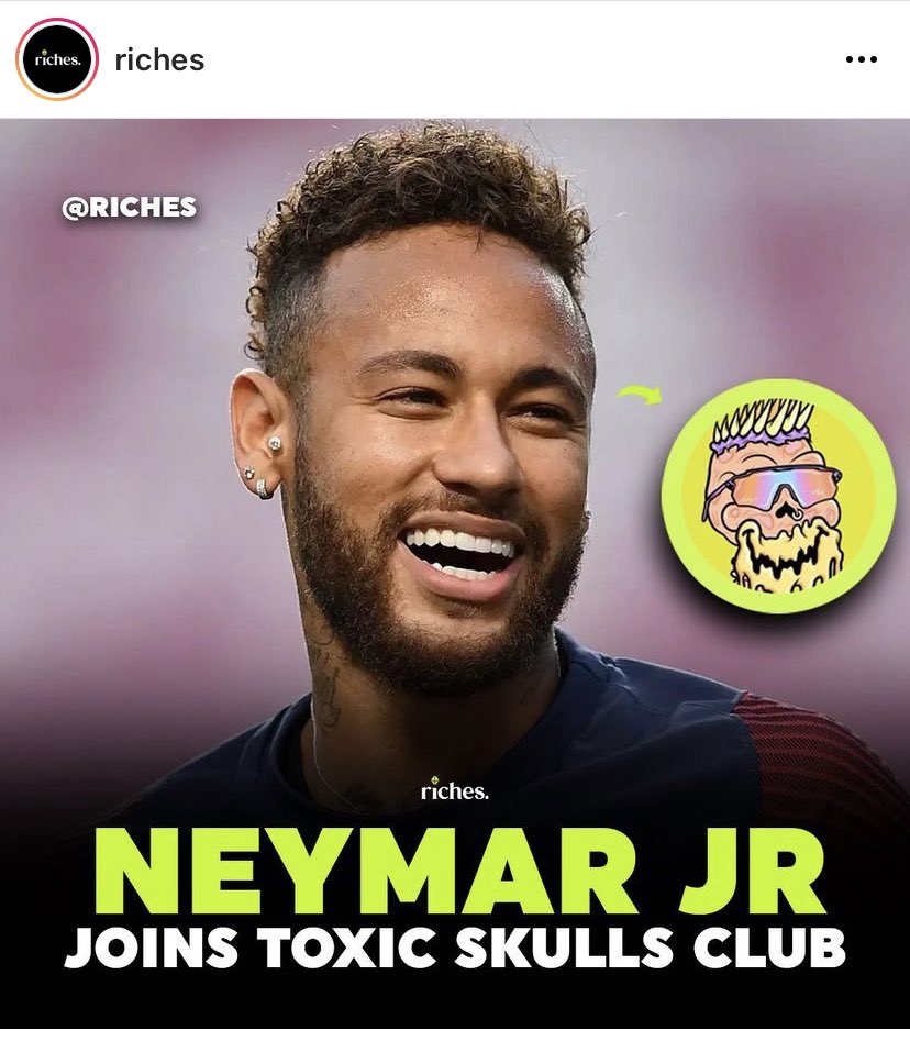 Money_Mitche4's tweet photo. TSC IS MAKING BIG BALLER MOVES!!! Welcome to the club @neymarjr @ToxicSkullsClub #ToxicSkullsClub #BAYC #NFTCommunity #MAYC #NFT https://t.co/TmXFhVizyB