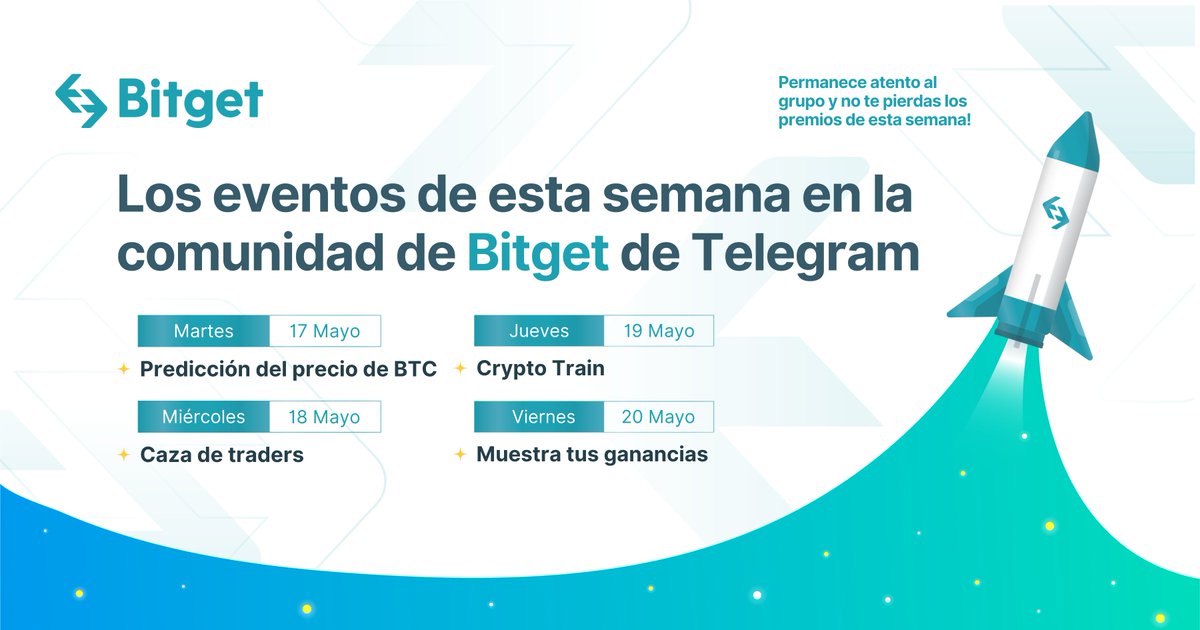 BitgetES's tweet photo. 🎊Esta semana en nuestro TG🎊
https://t.co/m8rHDQZEir
✅Martes - Predicción del precio de BTC
✅Miércoles - Caza de traders
✅Jueves - Crypto Train
✅Viernes - Muestra tus ganancias
#bitget #bitgetarmy #telegramcommunity #sorteousdt #cryptotrading #bitcoin #btc #traders https://t.co/xNipWtBks1