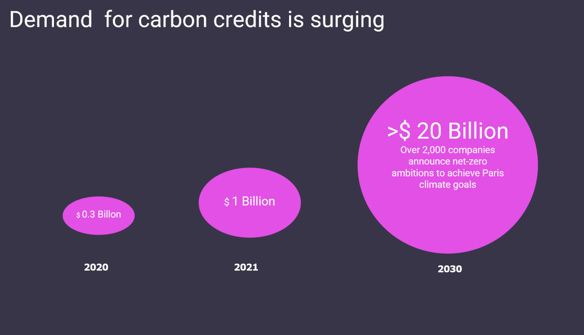 CarbonHiveIO's tweet photo. We're in part of the cycle where fundamentals matter. Fact, the demand  for carbon credits is surging
#climateaction #esg #nftland #CarbonCapture https://t.co/E1ochm5d5k