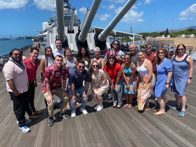 D6leadership's tweet photo. Aboard the @USSMissouri with these remarkable leaders of tomorrow! @D6leadership @PennStatePLA #D62022 #PearlHarbor #leadership https://t.co/Lk4k47RyAE