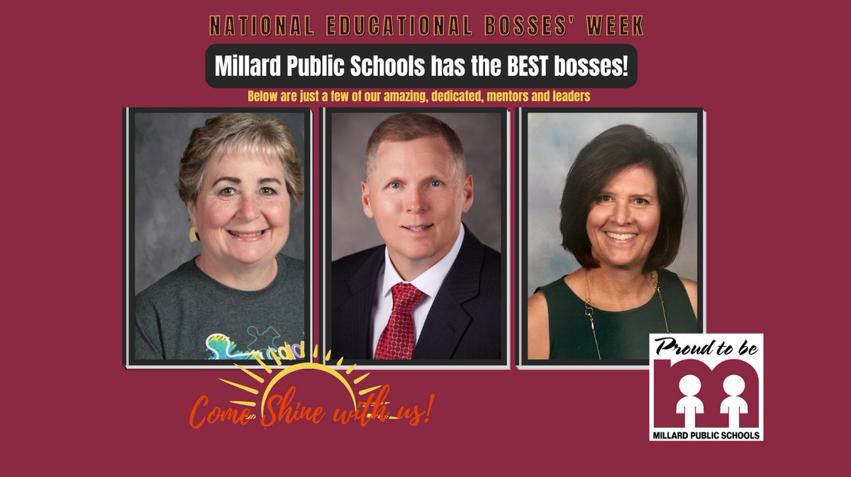 MPSHR's tweet photo. Millard Public Schools is PROUD to celebrate our Educational Bosses! Please help us thank them each day this week and show our appreciation for their continued hard work all school year! #SHINEwithMPS #EducationalBossesWeek #GreatBosses #BossAppreciation #Proud2bMPS https://t.co/xqCduwQKEs
