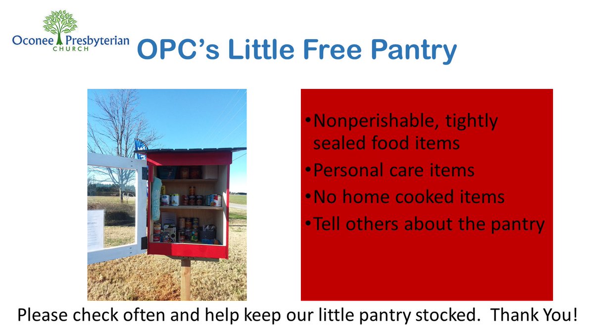 OPCUSA's tweet photo. OPC's Little Free Pantry. Summer is here, let's keep our pantry stocked. Thank you! #weloveoconee #opcusa https://t.co/l97p3vtMXd