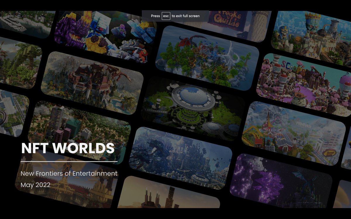 🚨 NFT World Deck 🚨

We've just released a traditional 30+ slide deck highlighting everything about the NFT Worlds platform, where we've been and where we're going. All in 1 easily digestible format.

Lots of new alpha too!

You can view it here: docs.google.com/presentation/d…

#nfts