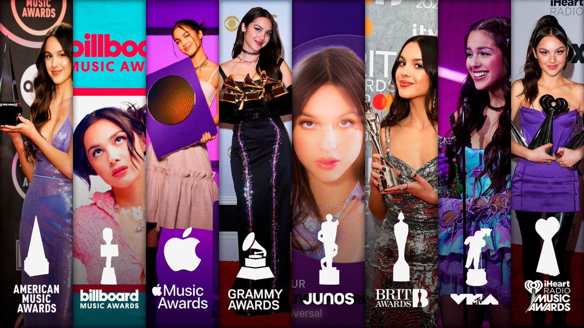 oliviarodrbr's tweet photo. The main awards that Olivia Rodrigo won during the SOUR era! ❤️‍🔥 https://t.co/y1PWJIumo0