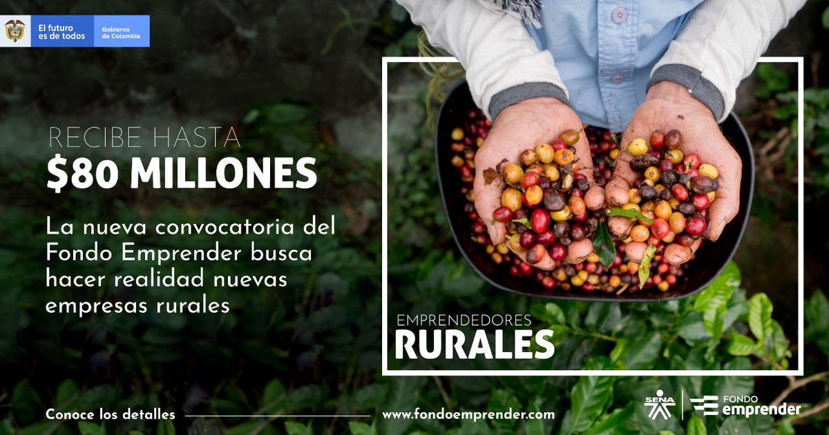 hernanfuentes's tweet photo. 🚨#Importante | Desde la creación del #FondoEmprender hemos financiado más de 3.500 mil iniciativas empresariales rurales con recursos por $313 mil millones, que han generado más de 17.600 empleos formales. 

🇨🇴💰¡Participa tú también! 
https://t.co/jUtRXz1ohS https://t.co/FJXIkEZZfU