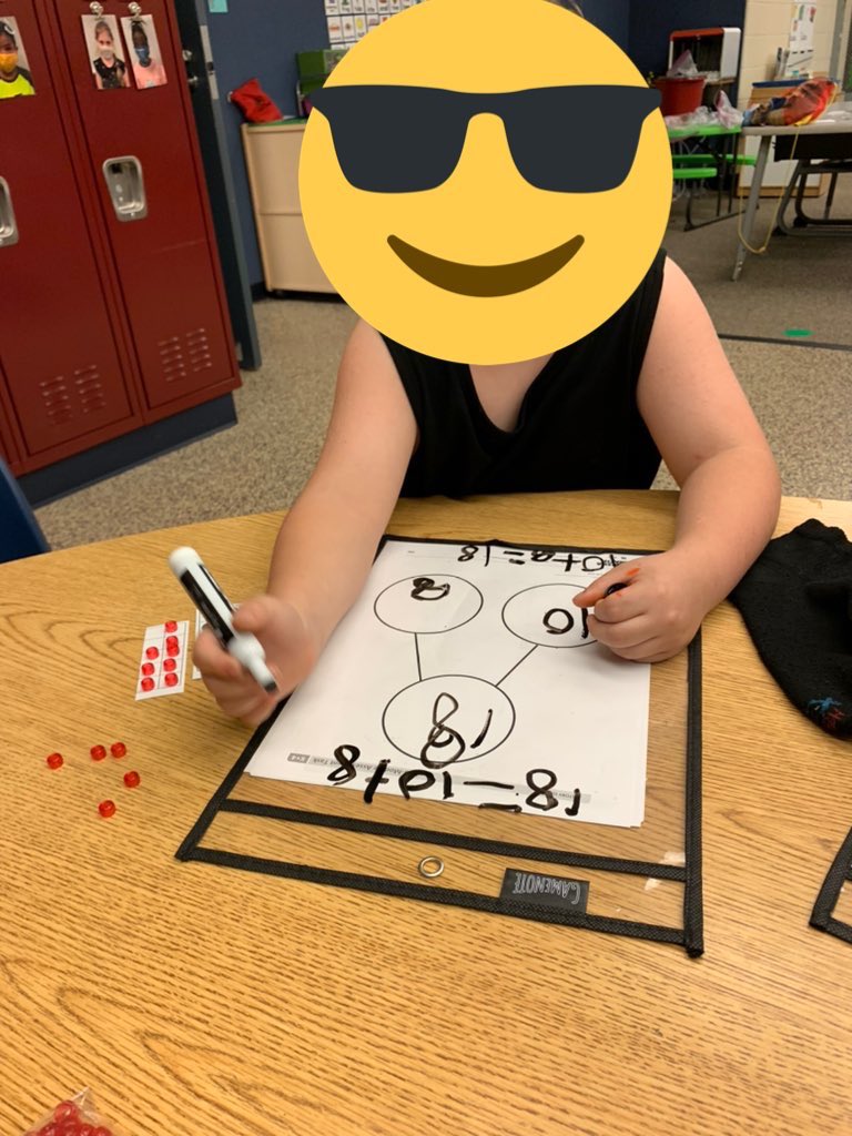MrsHensonOPS's tweet photo. MTSS groups- I would give them a #, the represent that # on ten frames with a 10 and some extra ones, modeled how to write the problem in diff. ways, & draw! They’ve been ROCKING it. A kid said after I gave him 18 to now make 14, “I just need to take 4 away.” #Kinder #CSCardinal https://t.co/GfhK6qwsWy