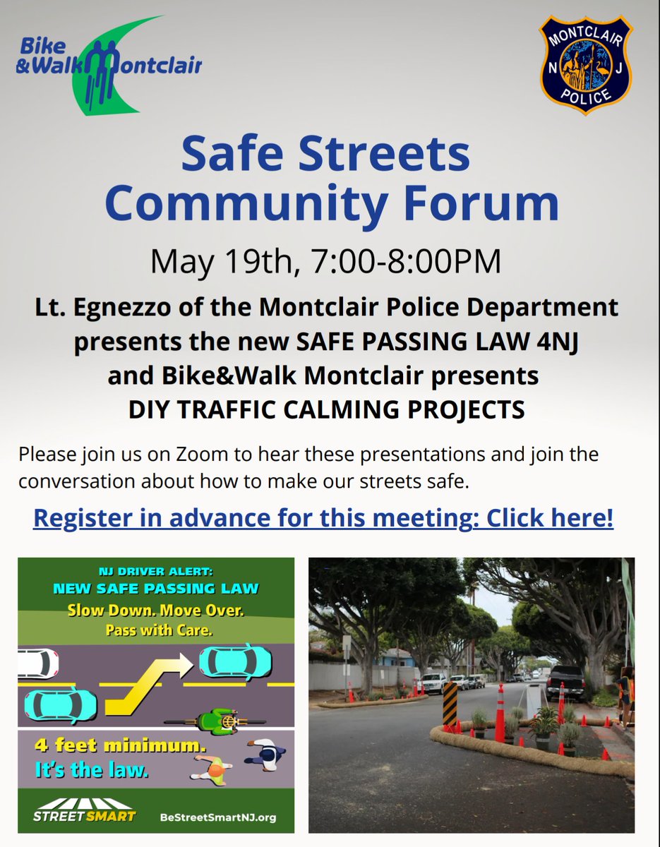 Safe Streets Community Forum
May 19th, 7:00-8:00PM
us06web.zoom.us/meeting/regist…