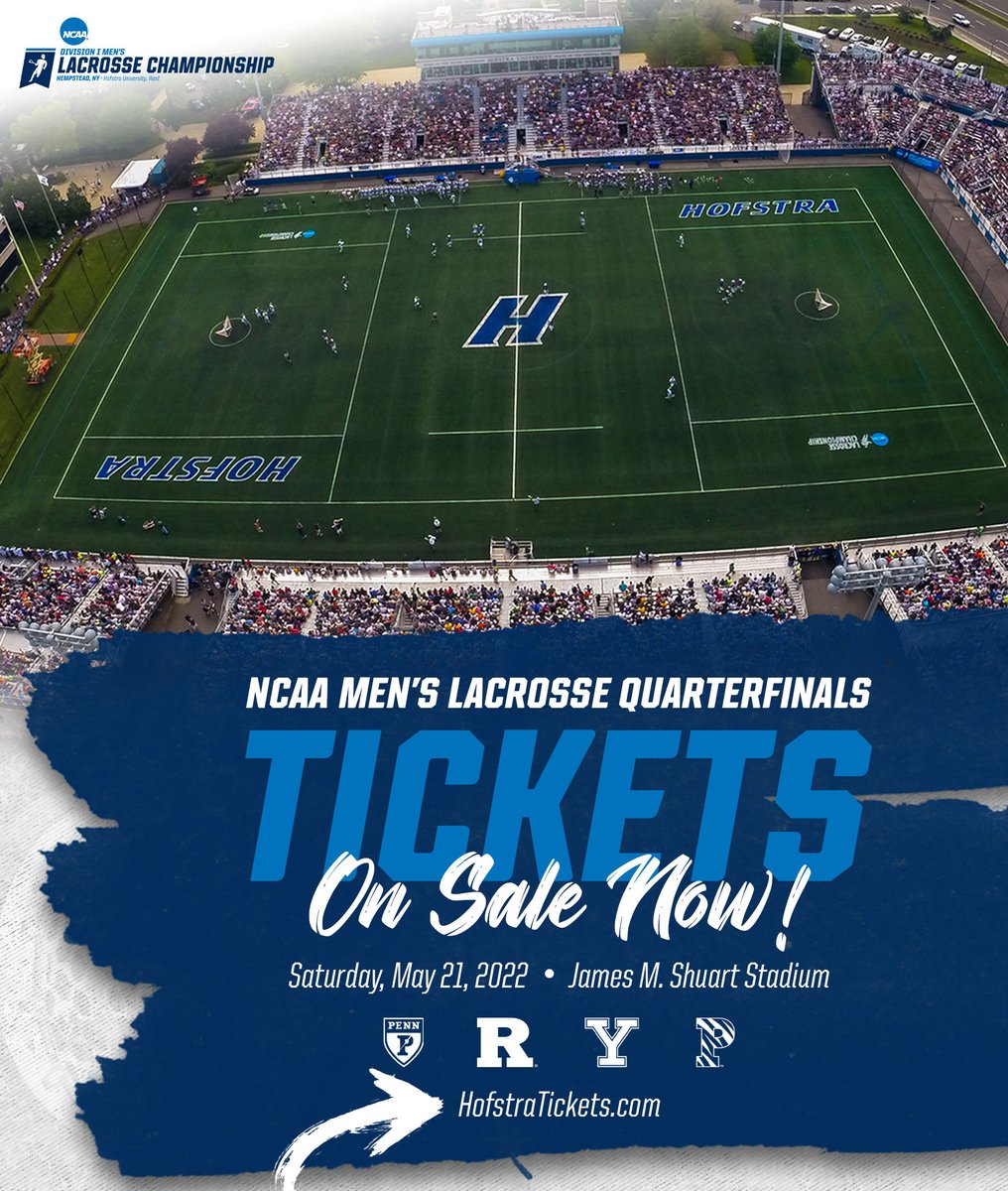 𝙉𝘾𝘼𝘼 𝙈𝙚𝙣'𝙨 𝙇𝙖𝙘𝙧𝙤𝙨𝙨𝙚 𝙌𝙪𝙖𝙧𝙩𝙚𝙧𝙛𝙞𝙣𝙖𝙡𝙨 𝙖𝙩 𝙃𝙤𝙛𝙨𝙩𝙧𝙖 𝙏𝙃𝙄𝙎 𝙎𝙖𝙩𝙪𝙧𝙙𝙖𝙮❗ 

Get your <a href="/NCAALAX/">NCAA Lacrosse</a> tickets NOW at HofstraTickets.com!

12 p.m. - #3 <a href="/PennMensLax/">Penn Men's Lacrosse</a> vs. #6 <a href="/RUmlax/">Rutgers Men's LAX</a> 
2:30 p.m. - #4 <a href="/YaleLacrosse/">Yale Men's Lacrosse</a> vs. #5 <a href="/TigerLacrosse/">Princeton Men's Lacrosse</a> 

#NCAAMLAX