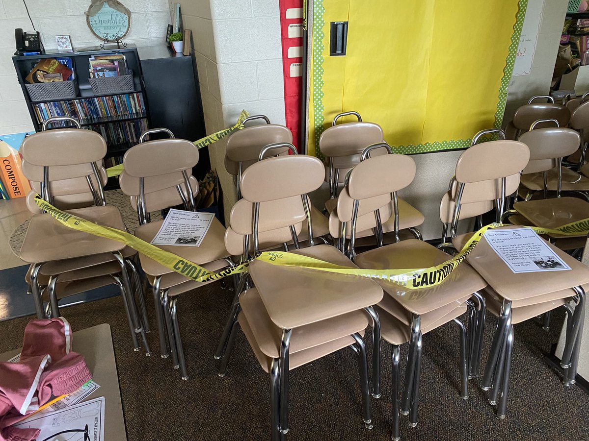 MrsReinhard5th's tweet photo. The chairs went on strike today! How will we convince them that we need them? https://t.co/wZBjY01yoS
