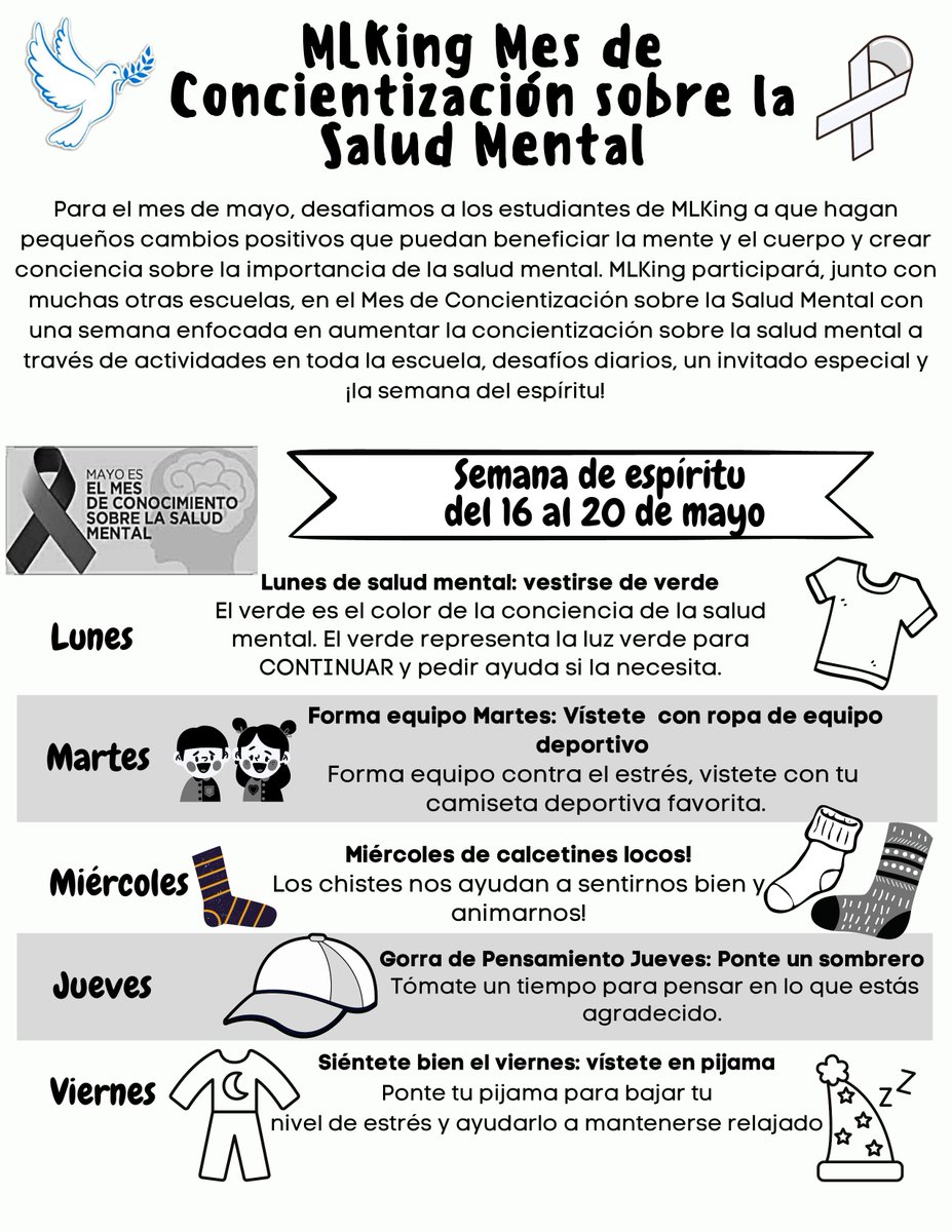 MLKJrLAUSD's tweet photo. We support the mind &amp; body of all SS @LASchools through Mental Health Awareness Month! ¡Apoyamos la mente y el cuerpo de todos los estudiantes a través del Mes de Concientización sobre la Salud Mental!
@SHHSLausd @rafaellbaldera1 @PbisRp
#LDCChampionMentality #IBelieveInLAUSD https://t.co/JR142jH6na