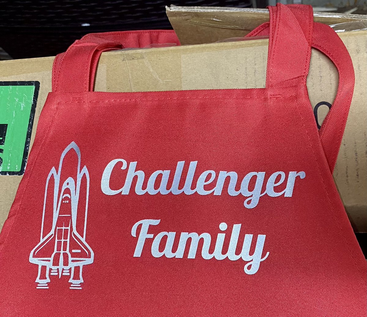 swisd_mcn's tweet photo. Happy School Lunch Hero Day to our Child Nutrition staff at McNair. Thank you to Ms. Dorothy, Mr. Andrew and your staff for everything you do for our students and staff. Here is a custom Challenger Family apron by admin. #ChallengerFamily #WeAreMcNair https://t.co/1R2LuIWs5E