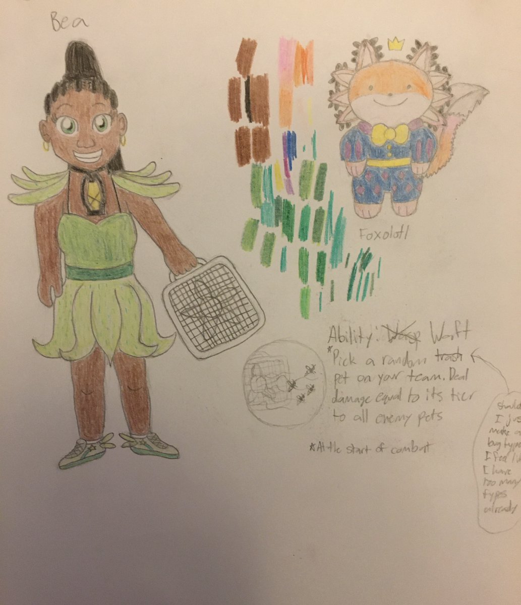 mgba_devlog's tweet image. Magical Girl Battle Arena characters (3/4)! (And a bonus Foxolotl)