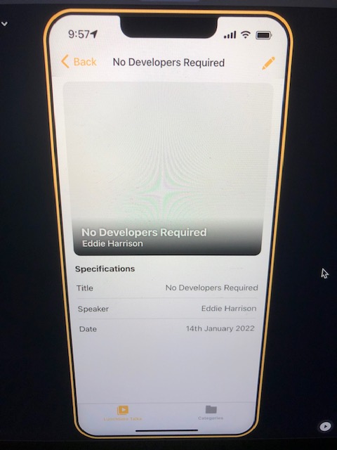 Day 26 of #100DaysOfNoCode complete.

🏗️ Building an app using <a href="/glideapps/">Glide</a> to make the videos of <a href="/MinderaUK/">Mindera UK | Software House</a>'s 'Lunchtime Talks' events easier to find.

Still work to be done...but you can see the talk I gave on #NoCode 👀 and one from <a href="/MrPJEvans/">PJ Evans</a> 🥳🎉