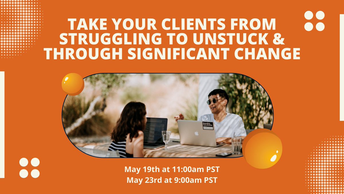 GREAT NEWS!

Due to demand for the Masterclass, we are opening TWO MORE DATES!

For a limited time, register for FREE to 'Take Your Clients From Struggling to Unstuck &amp; Through Significant Change'. Get on our encore session👇

bit.ly/SDChangeMaster…