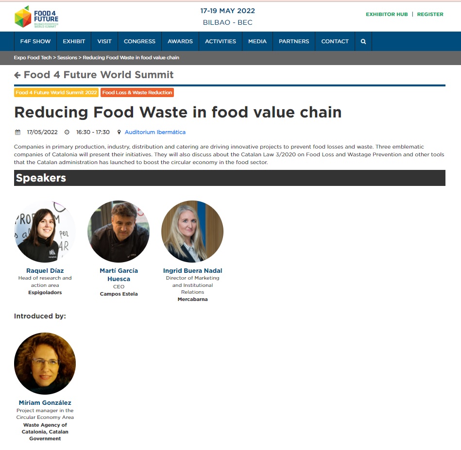 CAMPOSESTELAcom's tweet photo. Avui participem a #Food4Future per compartir l'experiència amb el projecte @PesaiPensa en una sessió moderada per @residuscat de la mà d'altres iniciatives pioneres en aprofitament com les d'@espigoladors i @Mercabarna_mb amb el nou centre Foodback 👉 https://t.co/UYNE6H98MZ https://t.co/Hoz3SReY7P