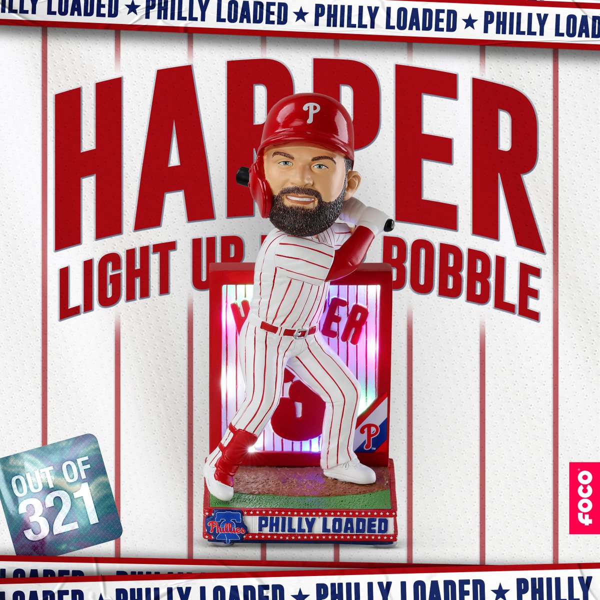 PHLPhilNation's tweet photo. ❗️ #PHLSN GIVEAWAY ❗️

👉Bryce Harper x Philly Loaded Light Up Bobblehead👈

1 lucky #Phillies fan will win!

To win 👇
1) RT this tweet
2) FOLLOW @FOCOusa &amp; @WegrynENT 

#RingTheBell | #PHLSportsNation     

👉Winner announced 5/21-12:00PM EST https://t.co/EIZz619Ibr