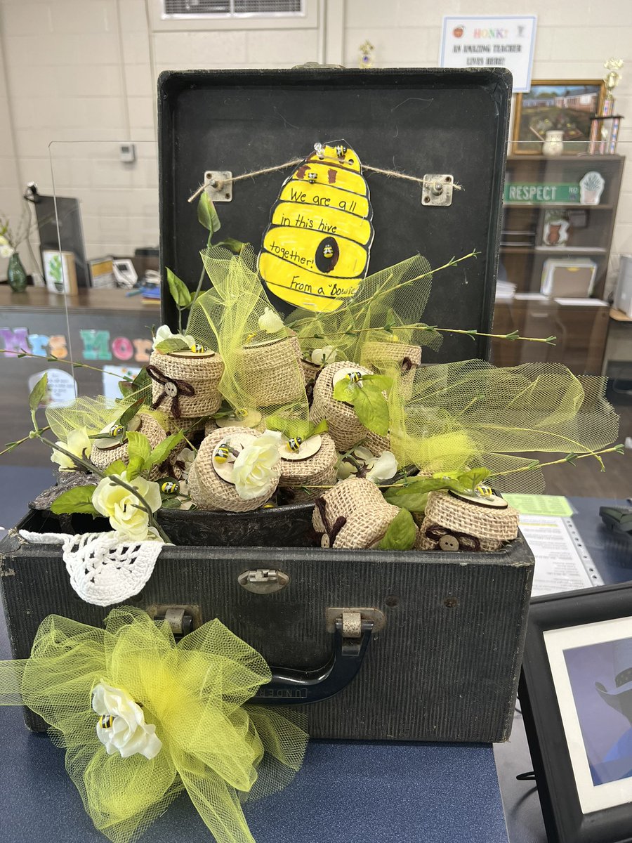 One of our wonderful parapros, Ms. Bowie, made this for our staff!!! She is so creative and thoughtful!!! ❤️❤️👏👏