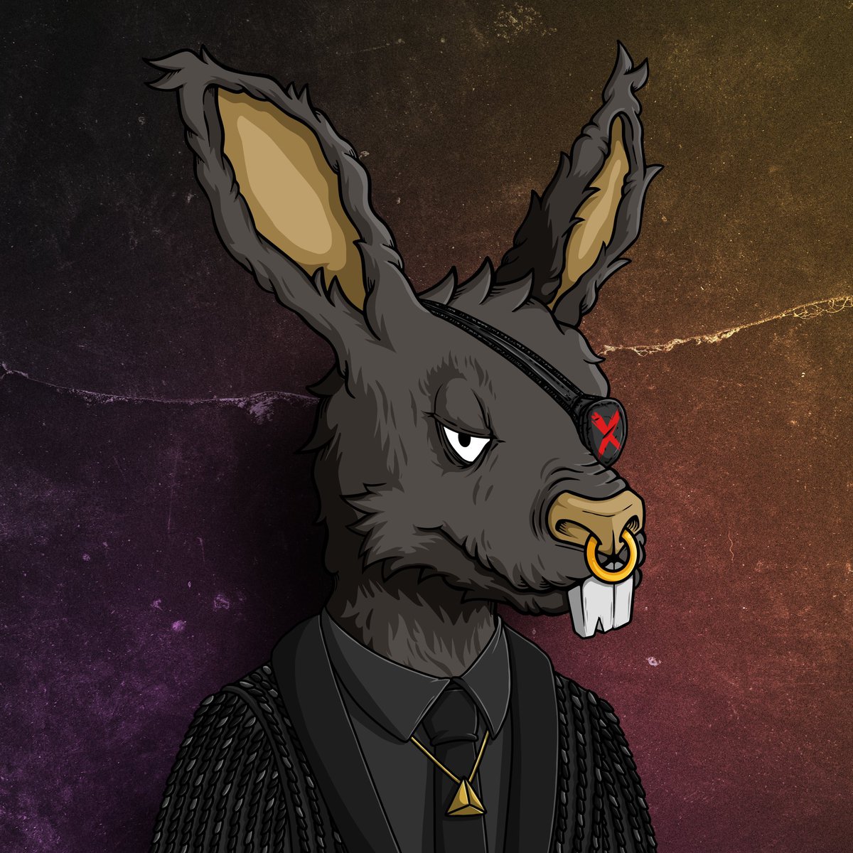 SharK51085's tweet photo. Black patch Gangang. Share your favorite special dead rabbits guys!!!! I like them all @DeadRabbitRS #RARENFT #bodyguardsforhire #CNFTCommunity #CardanoNFTs https://t.co/mMzucKYD26