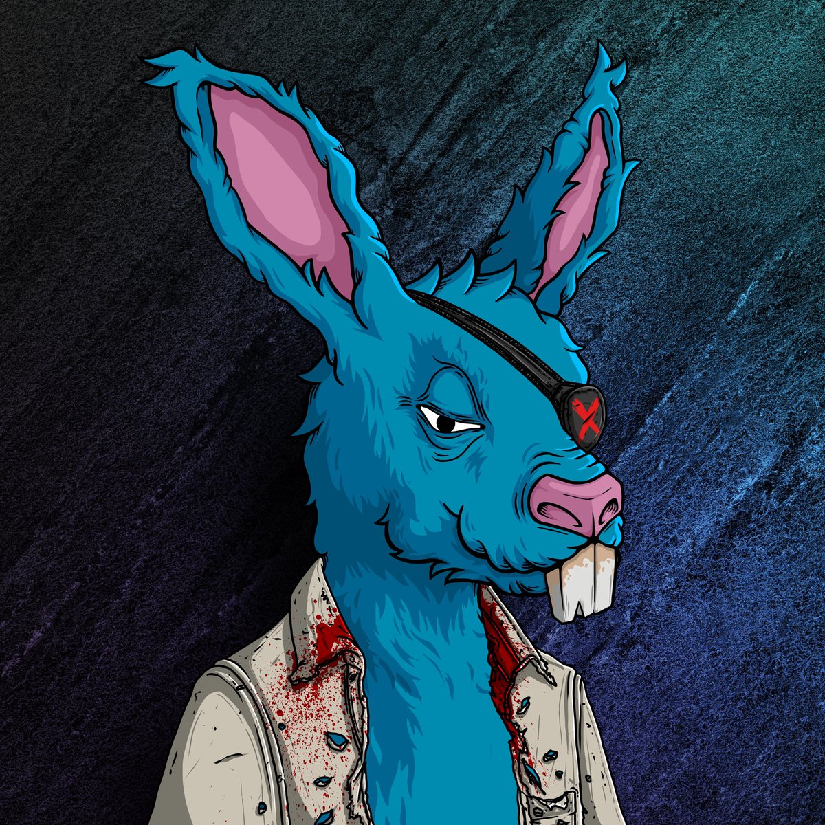 SharK51085's tweet photo. Black patch Gangang. Share your favorite special dead rabbits guys!!!! I like them all @DeadRabbitRS #RARENFT #bodyguardsforhire #CNFTCommunity #CardanoNFTs https://t.co/mMzucKYD26