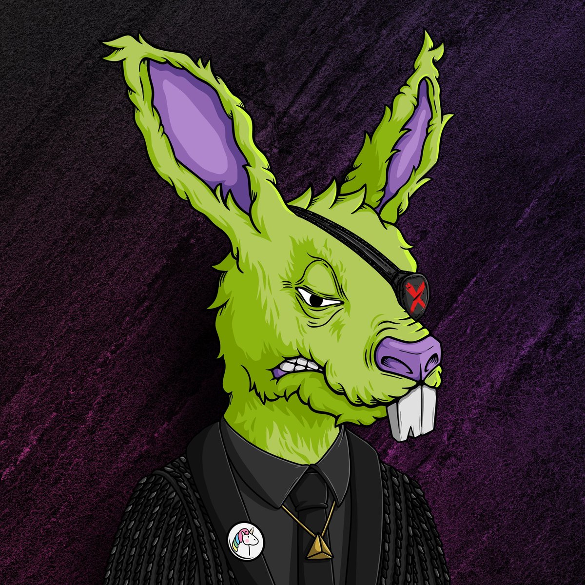 SharK51085's tweet photo. Black patch Gangang. Share your favorite special dead rabbits guys!!!! I like them all @DeadRabbitRS #RARENFT #bodyguardsforhire #CNFTCommunity #CardanoNFTs https://t.co/mMzucKYD26