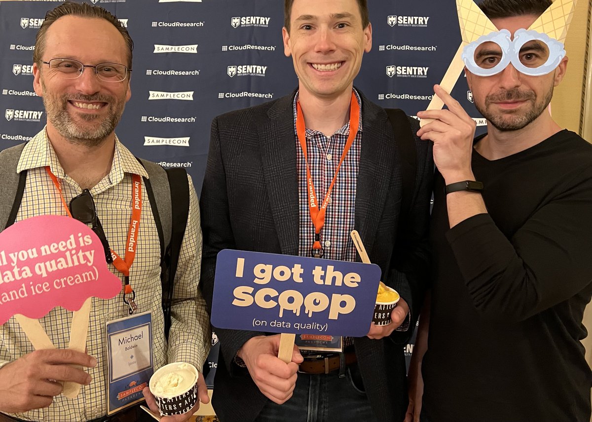 CloudResearch's tweet photo. All you need is #dataquality (and @AftersIceCream). Thanks for stopping by to get the scoop at @Samplecon registration!
See yourself? Tag yourself!
#CloudResearch #SentryMRX #onlinesurvey https://t.co/bwUO3AfpC0