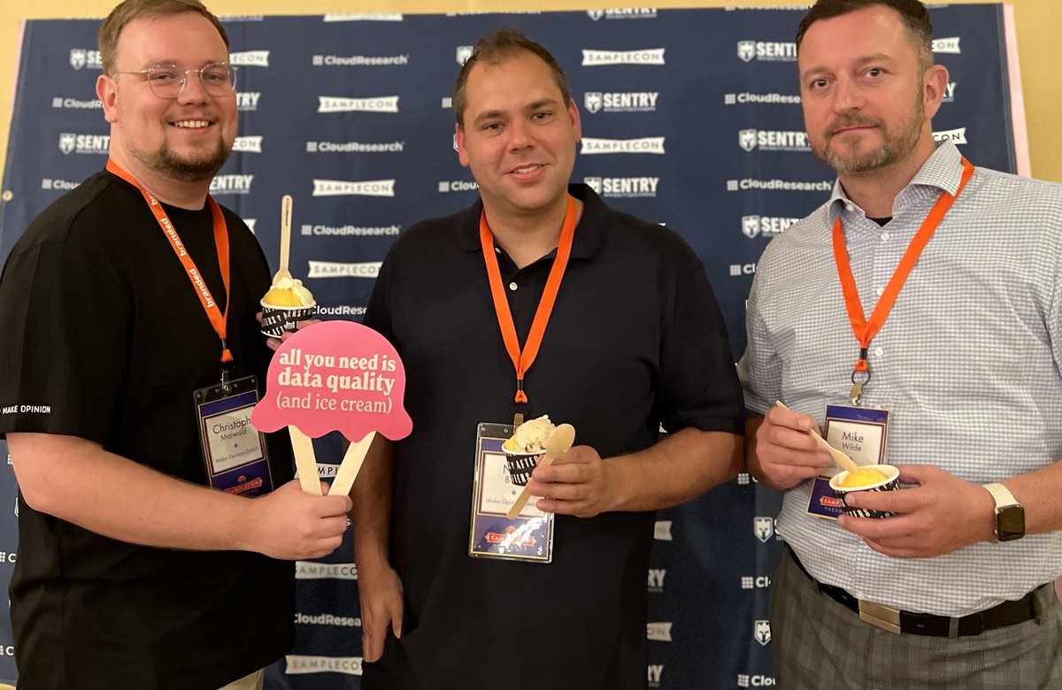 CloudResearch's tweet photo. All you need is #dataquality (and @AftersIceCream). Thanks for stopping by to get the scoop at @Samplecon registration!
See yourself? Tag yourself!
#CloudResearch #SentryMRX #onlinesurvey https://t.co/bwUO3AfpC0