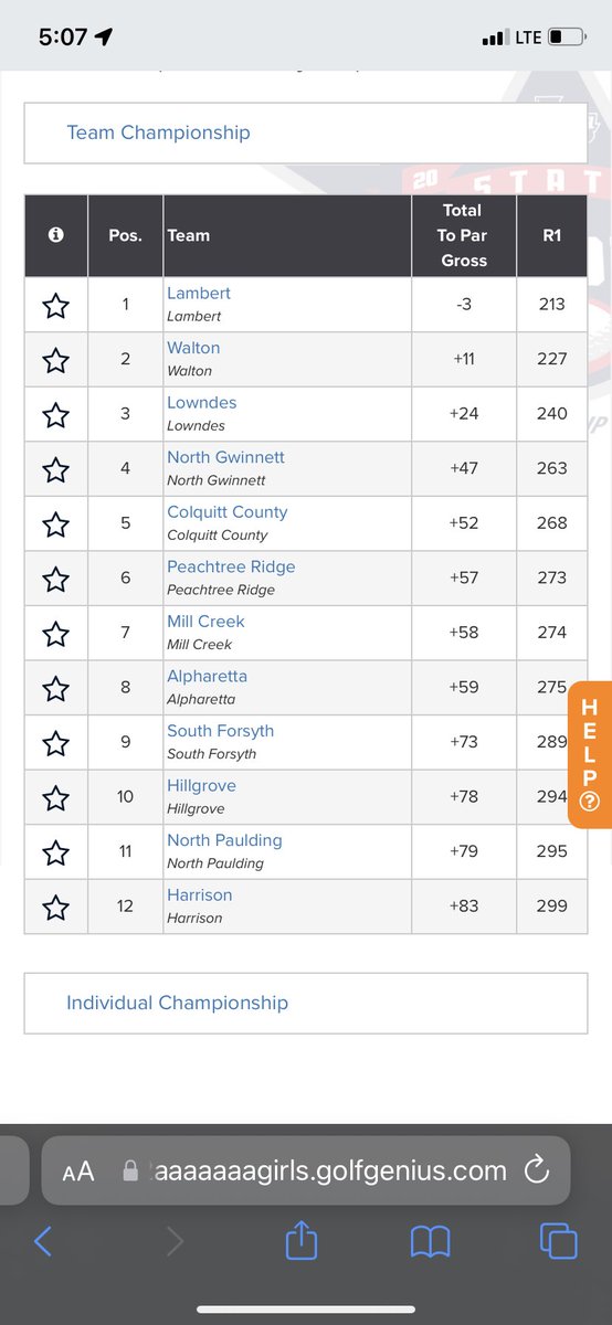 NGHSGolf's tweet photo. #NORTH currently sits in 4th place after round 1 of the GHSA State Tournament at @ChimneyOaks. Reagan led us today with an 86, followed by an 88 from Tatum and 89 from Hailey Park. We are back at it for the 2nd round in the morning - tee times posted soon! ⛳️🏌️‍♀️🐾☀️ https://t.co/UTUI14nccp