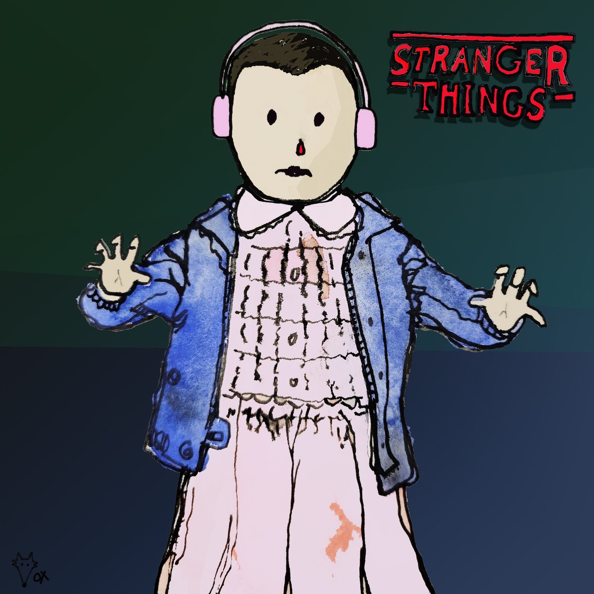 Just gonna admit: #1 my artworks have been killer lately.  #2 bear market equals lack of interest.
So here, #StrangerThings4 Eleven. <a href="/Stranger_Things/">stranger things</a> 
#mfers #support #MfersUnited 
opensea.io/assets/0x495f9…