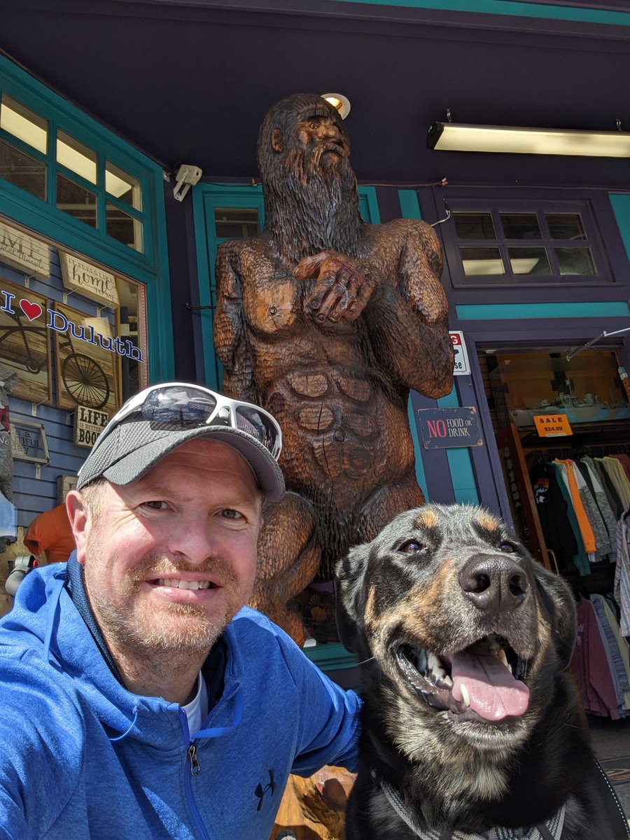 NathanSchultz79's tweet photo. Quick stop at Palisade Head and Duluth on way home.  Sterling wanted a selfie with dad and Bigfoot! 😂 https://t.co/z0yyKIR3jA