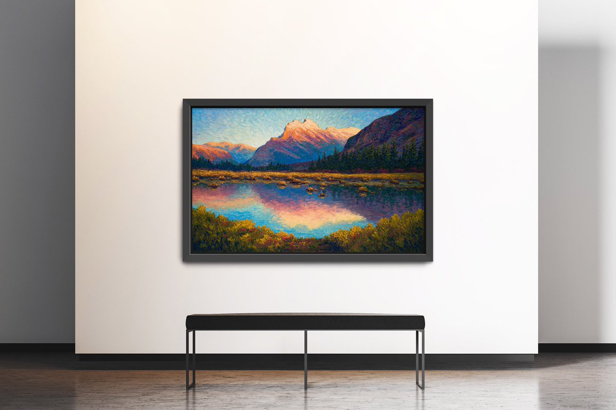 joereimerart's tweet photo. “Golden Light at Vermillion Lakes”
30”x48”
Oil on canvas 
Original and prints available at https://t.co/zwk35ctDjJ

#art #painting #landscape #canada #canvas #oil #impressionism #vangogh #monet #groupofseven #yeg #edmonton #sunset #sunrise #banff #vermillionlakes #mountrundle https://t.co/kQhjk3Ed7c