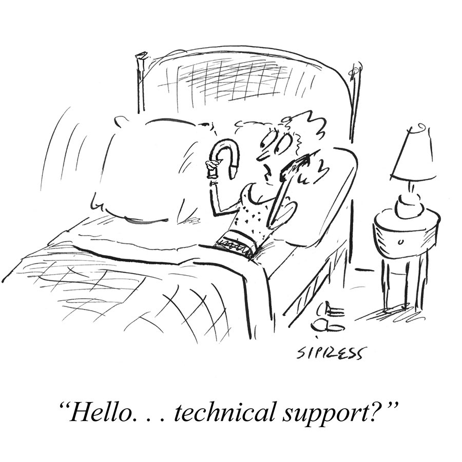 rejectcollect's tweet photo. Here’s the full cartoon. By @dsipress one the best cartoonists in the world. Go follow him. Buy his new book!#rejected #cartoon #rejectioncollection #techsupport #funny #davidsipress https://t.co/fDdOo4LEGB
