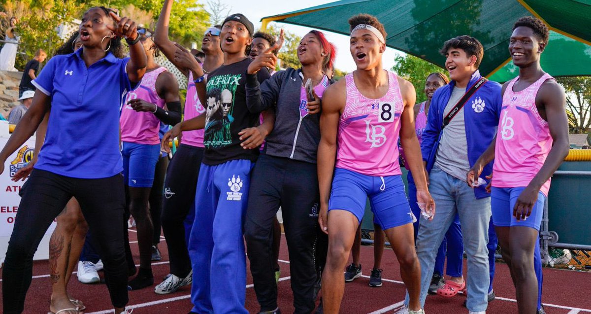 lbjordanhigh's tweet photo. 6️⃣5️⃣0️⃣0️⃣ Congratulations to the 💙2022 @CIFSS Division 2 Track &amp; Field Champions!!! 🖤 We’ve watched you all 😅, condition &amp; train for this. THIS WAS EARNED! 🐾#AllGoldEverything 🏆🥇✨#cifsstrackandfield #4TheNorth #ProudToBeLBUSD but super #ProudToBeNorthLB #NorthLongBeach https://t.co/0061g9y9fM