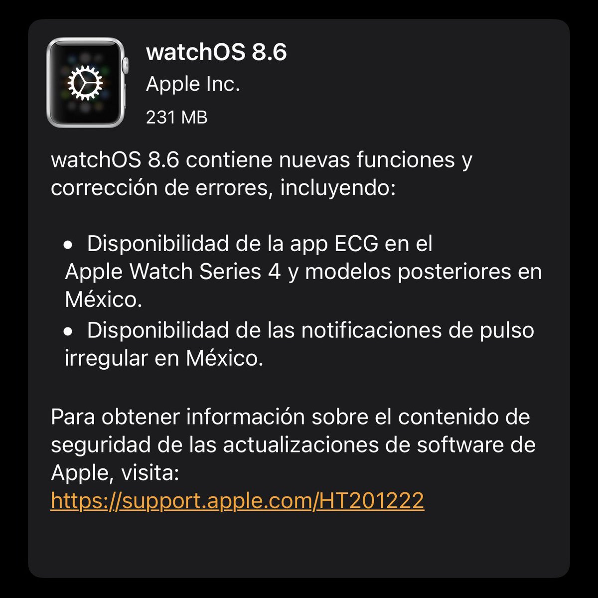 ijaviertorres's tweet photo. ¡Por fin! Una de las funciones que más esperaba al haber comprado por primera vez un Apple Watch. watchOS 8.6 llegó junto con la disponibilidad de ECG.🎉🫢 #Apple #iOS #AppleWatch #ECG https://t.co/aBuyOhNgX2