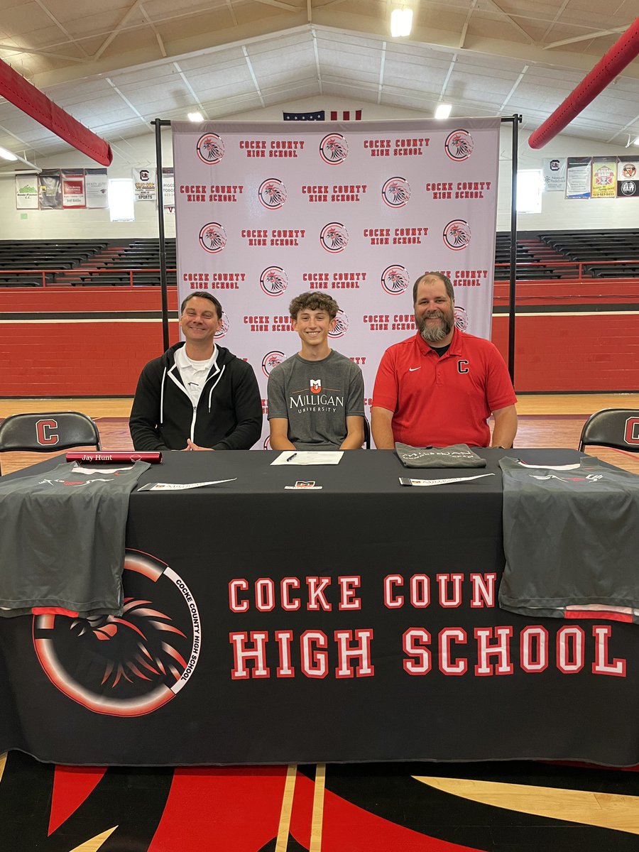 CCHSTrackTeam's tweet photo. So proud of @J4Realz on signing with @milliganxctf today! We are excited that he gets this opportunity to further his Academic and Athletic Career @Milligan_Univ. Jay exemplifies what it means to be a student athlete! He has worked so hard to get to this point #ALLGASNOBRAKES https://t.co/0tWIWZ0aqu