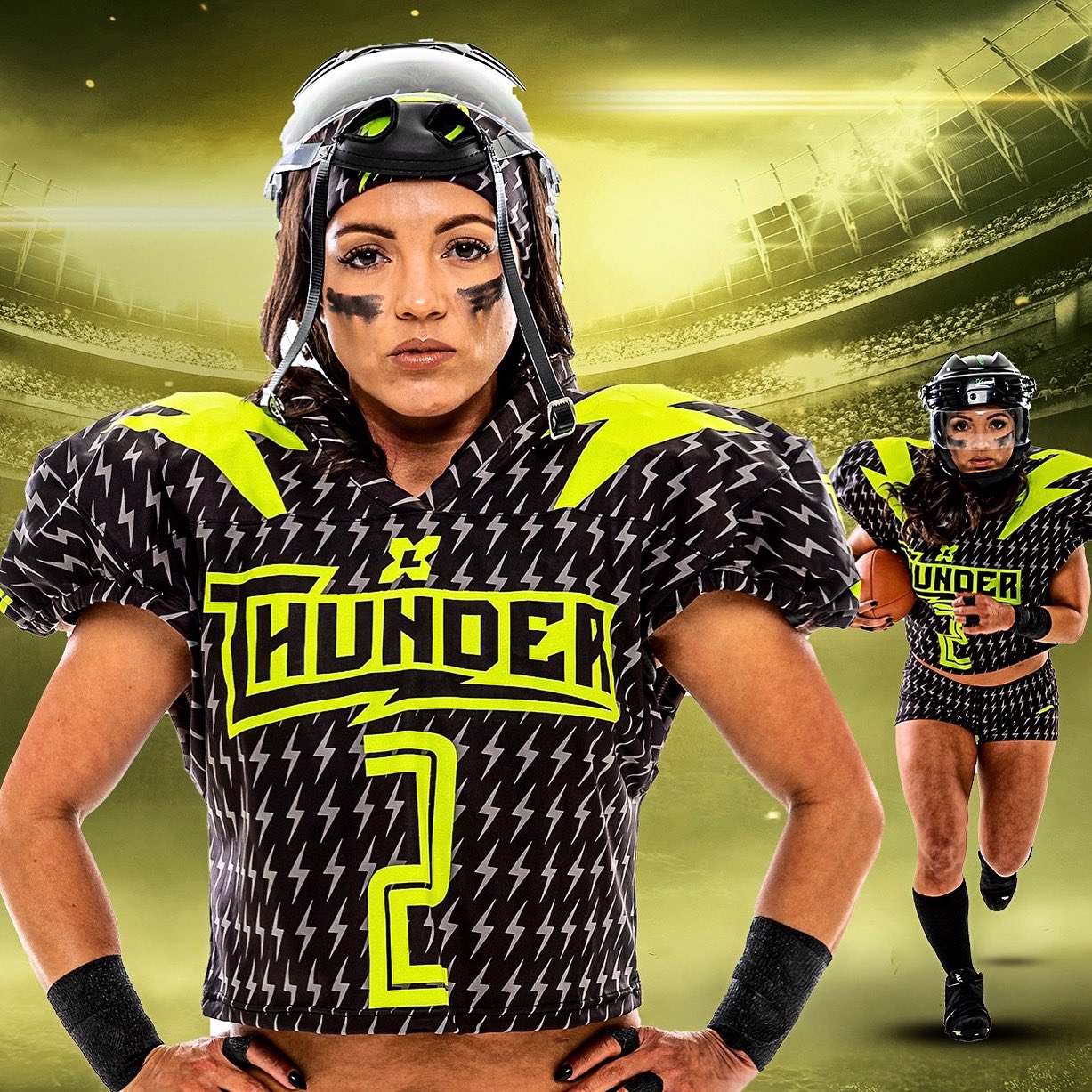 X League on Twitter "Seattle ⚡️Thunder BLACK UNIs worn by RB1 Nicole