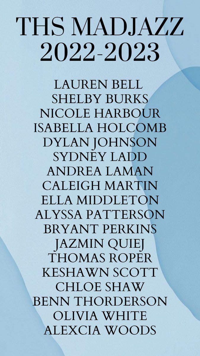 THSmadjazz's tweet photo. Congratulations to our 2022-2023 MadJazz!🎉💙💛

#TPSD #THSMadJazz #TupeloHigh https://t.co/H6NpZ3d8VF